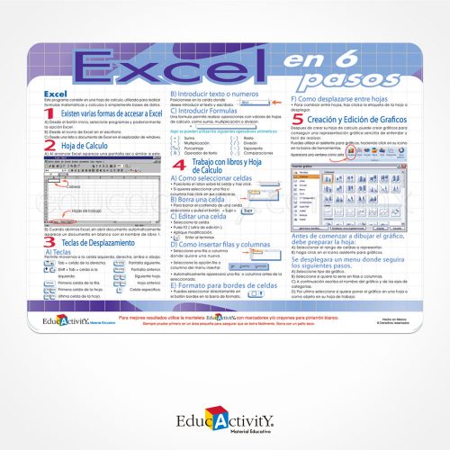 Manteleta Excel en Seis Pasos - Educactivity, Juguetes y Materiales Educativos