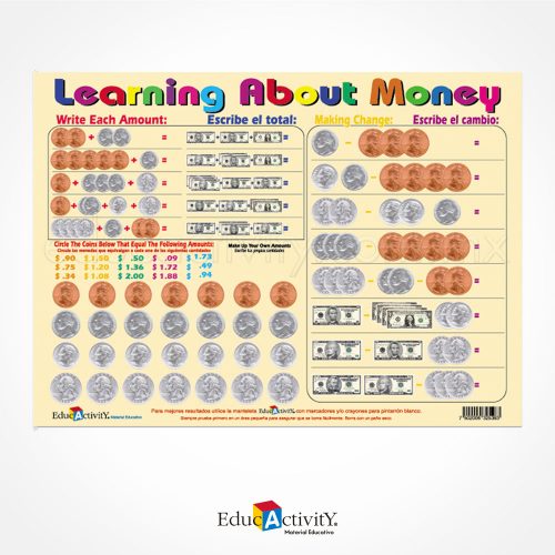 Manteleta Educativa Learning About Money - Educactivity, Juguetes y Materiales Educativos